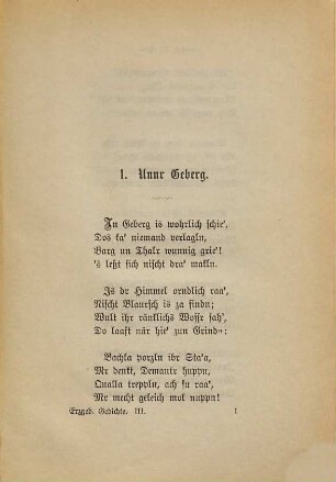 Alte und neue Gedichte und Geschichten in erzgebirgischer Mundart, 3