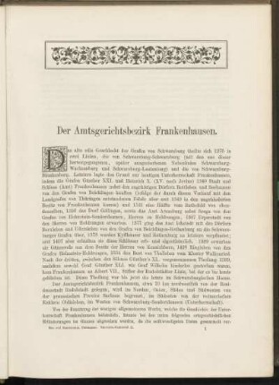 Der Amtsgerichtsbezirk Frankenhausen. [Einleitung]