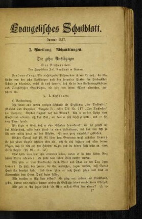 ¬Die¬ zehn Aussätzigen : eine Präparation
