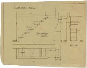 Billing, Hermann; Weinheim, Ehretstr. 9; Haus von Arndt - Treppe, Keller (Grundriss; Schnitt)