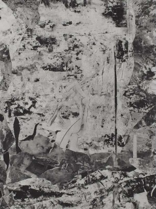 Abstrahierte Komposition mit weiblicher Figur, Kind und Vogel