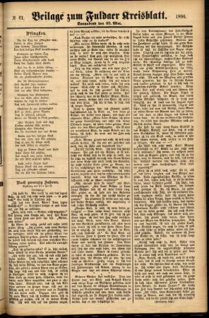 Zweite Ausgabe vom Samstag, den 23. Mai 1896.