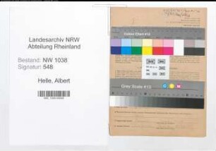 Entnazifizierung Albert Helle , geb. 04.03.1916 (Maurer)