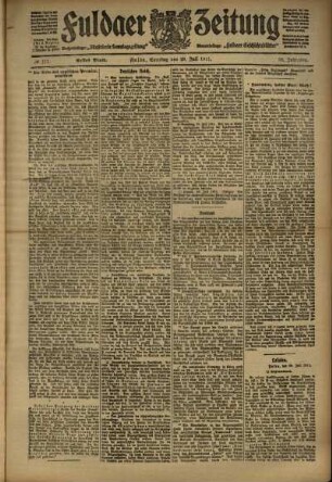 Erste Ausgabe vom Samstag, den 29. Juli 1911.