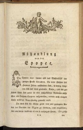 Abhandlung von der Epopee.