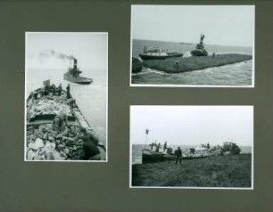 Leitdamm am Mittelgrund an der Küste bei Cuxhaven, 1950