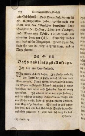 602-614, Sechs und fuenfzigste Anfrage