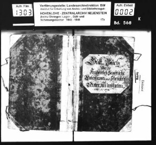Gültbuch und Gülteinzugsregister über die Untertanen- und Lehengüter des Freiherrn von Senft, angelegt durch Christoph Paul Göz, Amtmann zu Neidenfels und Matzenbach.