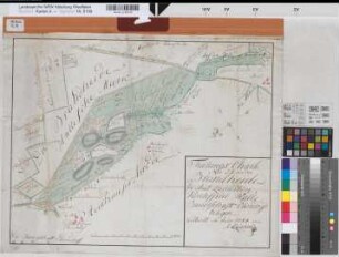 Oldendorf (Halle) Teilung der Brandheide 1784 100 Ruten = 15,4 cm 43 x 55 kol. Zeichnung M. Reinhold Spez.Verz. Markenkarten X Nr. 39