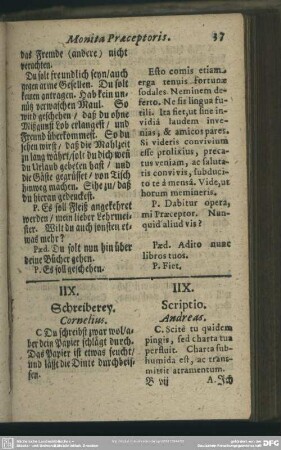 IIX. Schreiberey