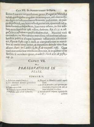 Caput VII. De Praeservatione In Peste.