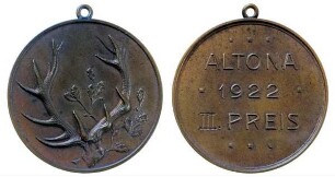 Tragbare Preis-Medaille eines Schützen- oder Jagdvereins, Altona