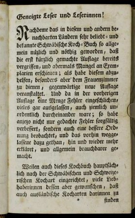 Geneigte Leser und Leserinnen!