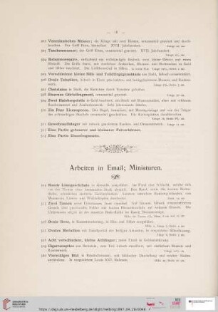 Arbeiten in Email; Miniaturen (Nr. 514 - 547)
