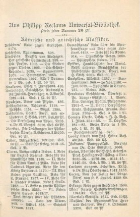 Aus Philipp Reclams Universal-Bibliothek