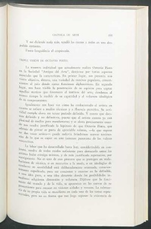Triple visión de Octavio Pinto