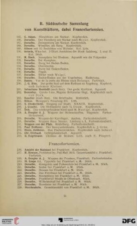 Süddeutsche Sammlung von Kunstblättern, dabei Francofurtensien (Nr. 185-384)