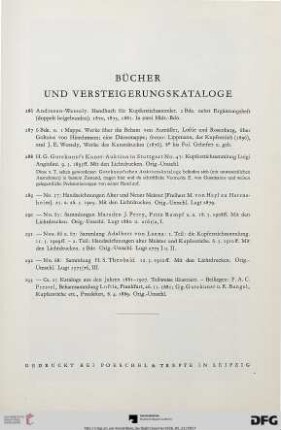 Bücher und Versteigerungskataloge (Nr. 286-293)
