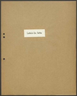 Schriftproben und Bestellungen des Schrifttyps "Latein, breitfett"