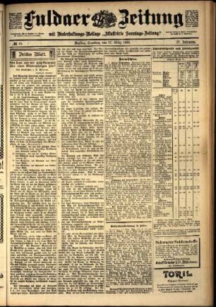 Dritte Ausgabe vom Samstag, den 17. März 1900.