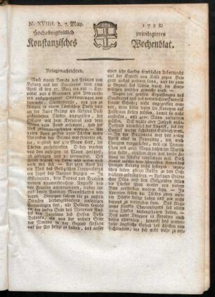 N. XVIIII. d. 7. May. 1788. - N. XXII. d. 28. May. 1788.