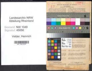 Entnazifizierung Heinrich Velder , geb. 20.12.1885 (Rechtsanwalt)