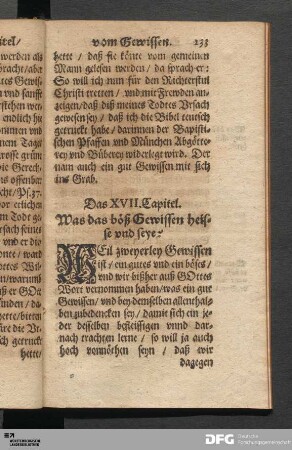 Das XVII. Capitel. Was das böß Gewissen heisse und seye?
