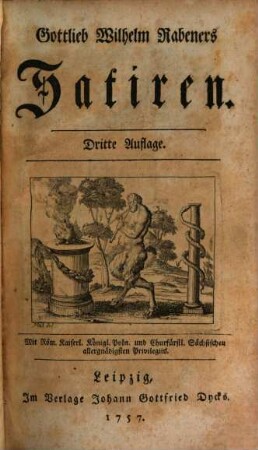 Gottlieb Wilhelm Rabeners Satiren, [1]