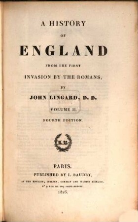 A History of England from the first invasion by the Romans, 2