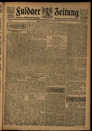Zweite Ausgabe vom Dienstag, den 12. Januar 1904.