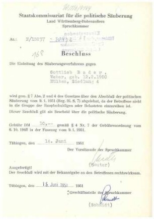 Bader, Gottlieb