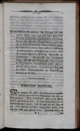Historischer Vorbericht.