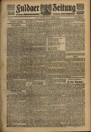 Zweite Ausgabe vom Samstag, den 16. Oktober 1909.