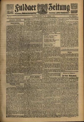 Zweite Ausgabe vom Samstag, den 16. Oktober 1909.