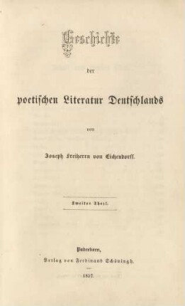 Theil 2: Geschichte der poetischen Literatur Deutschlands