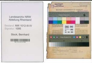 Entnazifizierung Bernhard Stock , geb. 19.02.1902 (Muehlenleiter)