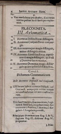Caput I. Dictamen Grammaticum de Sede Accentus Distinct. vel Coniunct. seu UBI locum habeat accentus Distinct. vel Coniunct. nempe pro ratione vocum vel constructarum vel non-constructarum