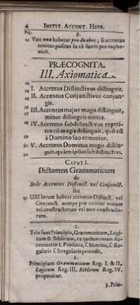 Caput I. Dictamen Grammaticum de Sede Accentus Distinct. vel Coniunct. seu UBI locum habeat accentus Distinct. vel Coniunct. nempe pro ratione vocum vel constructarum vel non-constructarum