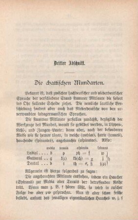 Dritter Abschnitt. Die chattischen Mundarten