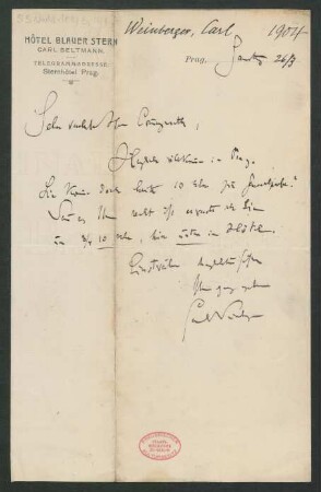 Brief an Unbekannt : 26.03.1904