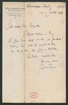Brief an Unbekannt : 26.03.1904