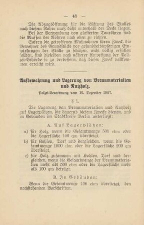 Aufbewahrung und Lagerung von Brennmaterialien und Nutzholz