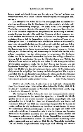 Jaacks, Günther H. :: St. Katharinen zu Lübeck, Baugeschichte einer Franziskanerkirche, (Veröffentlichungen zur Geschichte der Hansestadt Lübeck, 21) : Lübeck, Schmidt-Römhild, 1968