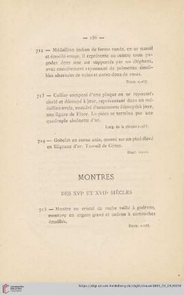 Montres (Nr. 715 - 726)