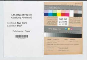 Entnazifizierung Peter Schroeder , geb. 30.03.1899 (Kaufm.Angest.)