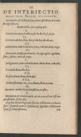 De Interiectione, Octava Specie Dictionum.