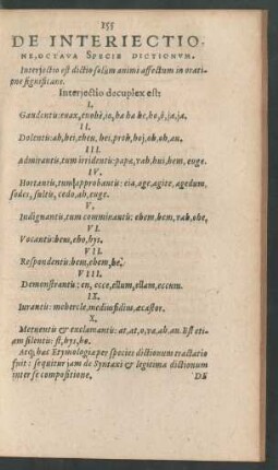 De Interiectione, Octava Specie Dictionum.
