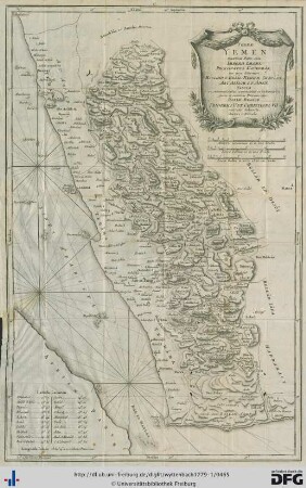 Terrae Yemen maxima Pars, seu Imperii Imami, Principatus Kaukebân, nec non ditionum Haschid U Bekîl, Nehhm, Chaulân, Abu Arîsch et Aden ...