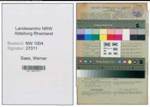 Entnazifizierung Werner Saes , geb. 10.10.1916 (Kaufm.Angestellter)