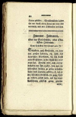 Zweyter Zeitraum, oder der Sesostrische, oder Obelisken-Zeitraum.